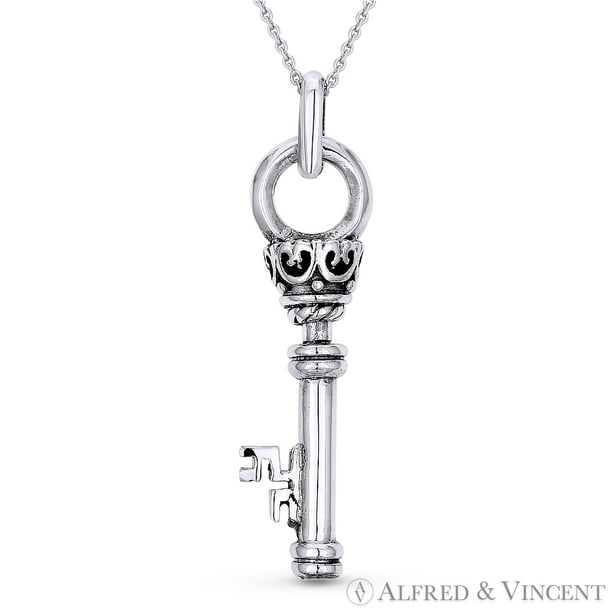 .925 Sterling Silver Key Charm Pendant .925 Sterling Silver Key Charm Pendant